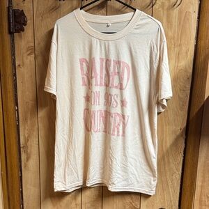 Women's Cream Graphic Tee - Raised on 90s Country